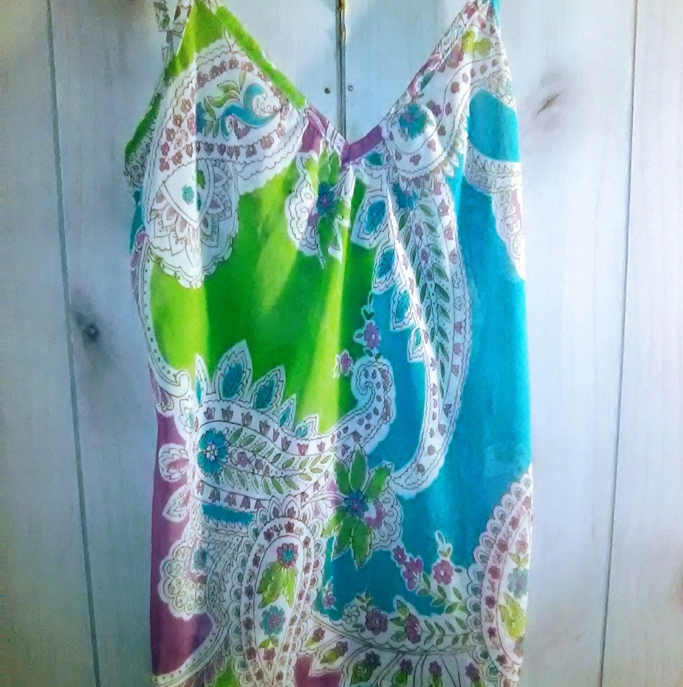 Paisley Floral Burst Spaghetti Strap Top